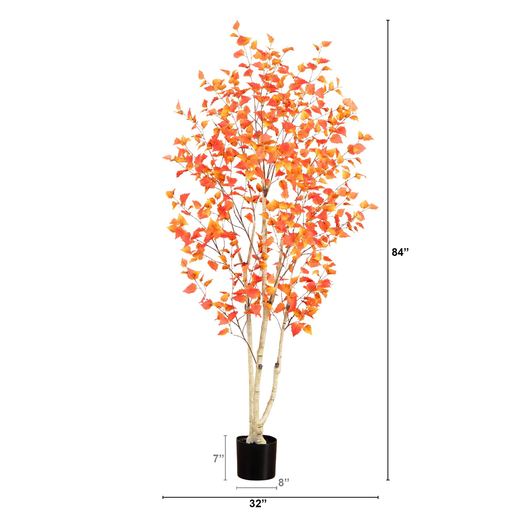 7ft. Potted Artificial Autumn Birch Tree